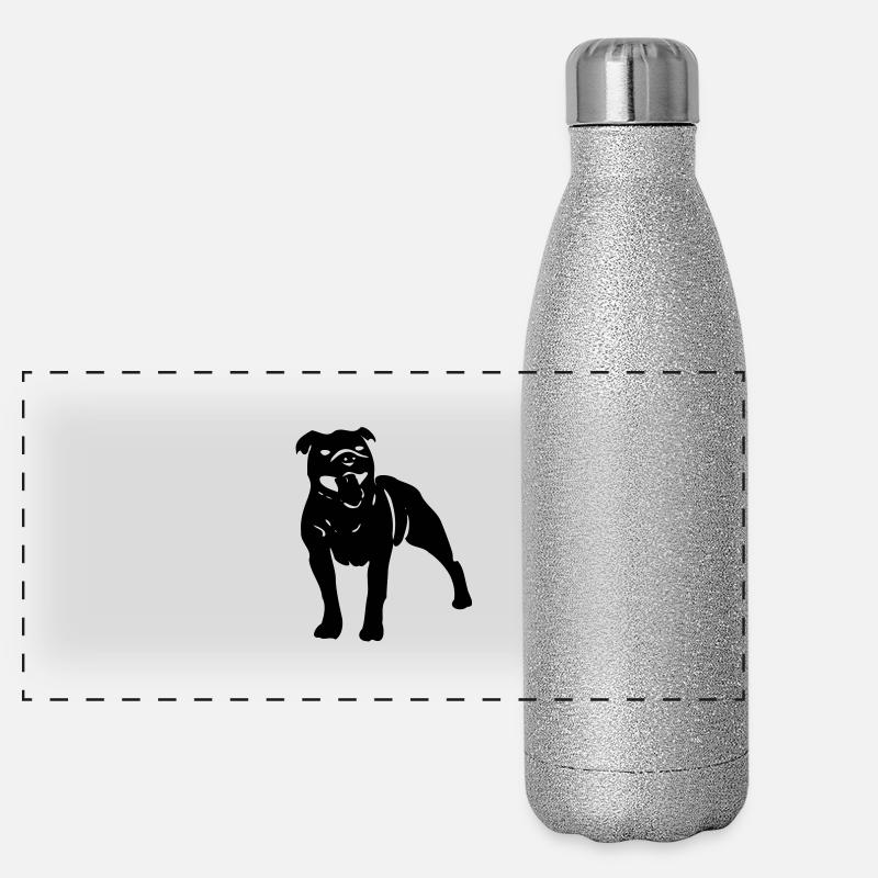 staffbull dog Panoramic Glitter Thermal Bottle 500 ml