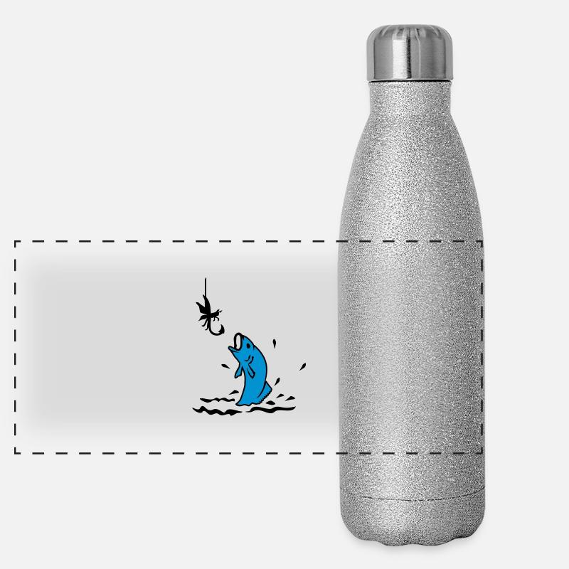 Fliegenfischen / fly fishing (2c) Panorama Glitzer Isolierflasche 500 ml