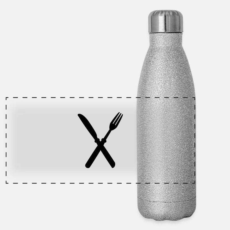 fork_and_kinfe Panorama Glitzer Isolierflasche 500 ml