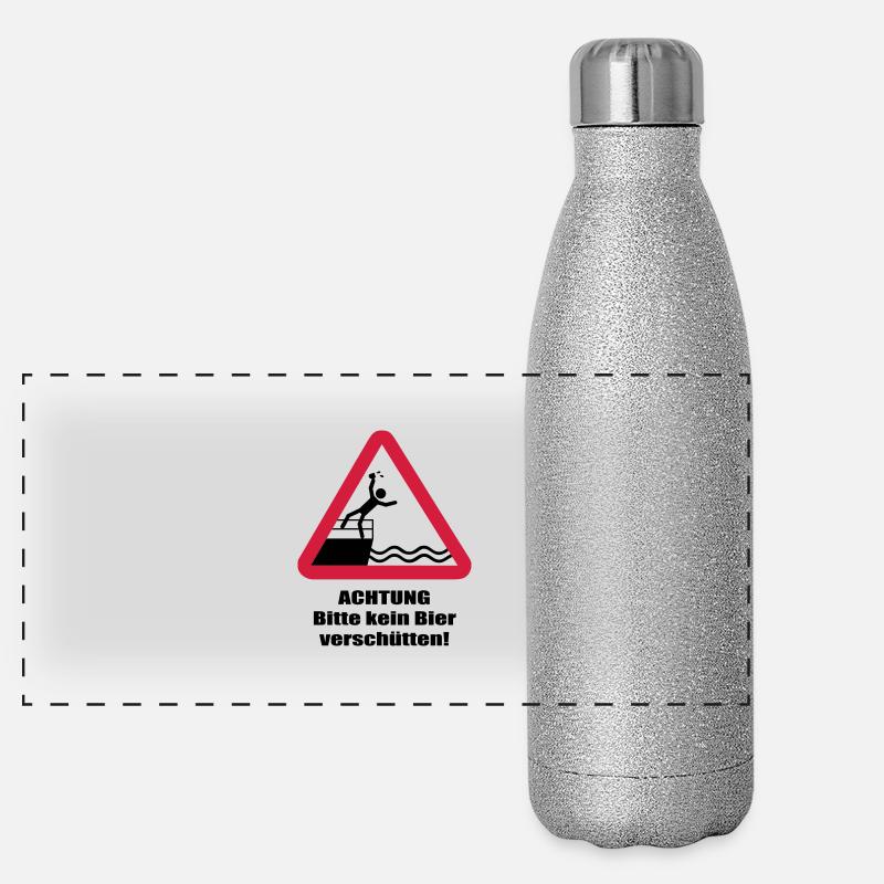 kein bier verschuetten Panorama Glitzer Isolierflasche 500 ml