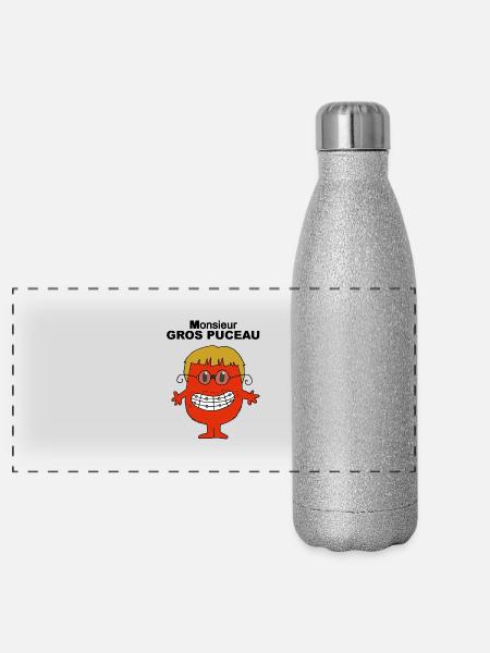 Mr. big virgin - Panoramic Glitter Thermal Bottle 500 ml - silver glitter - Front