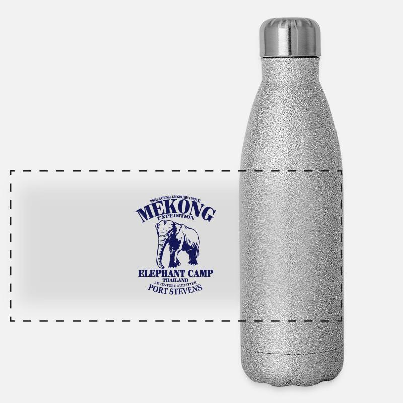 Elefant - Elephant - Mekong Panorama Glitzer Isolierflasche 500 ml