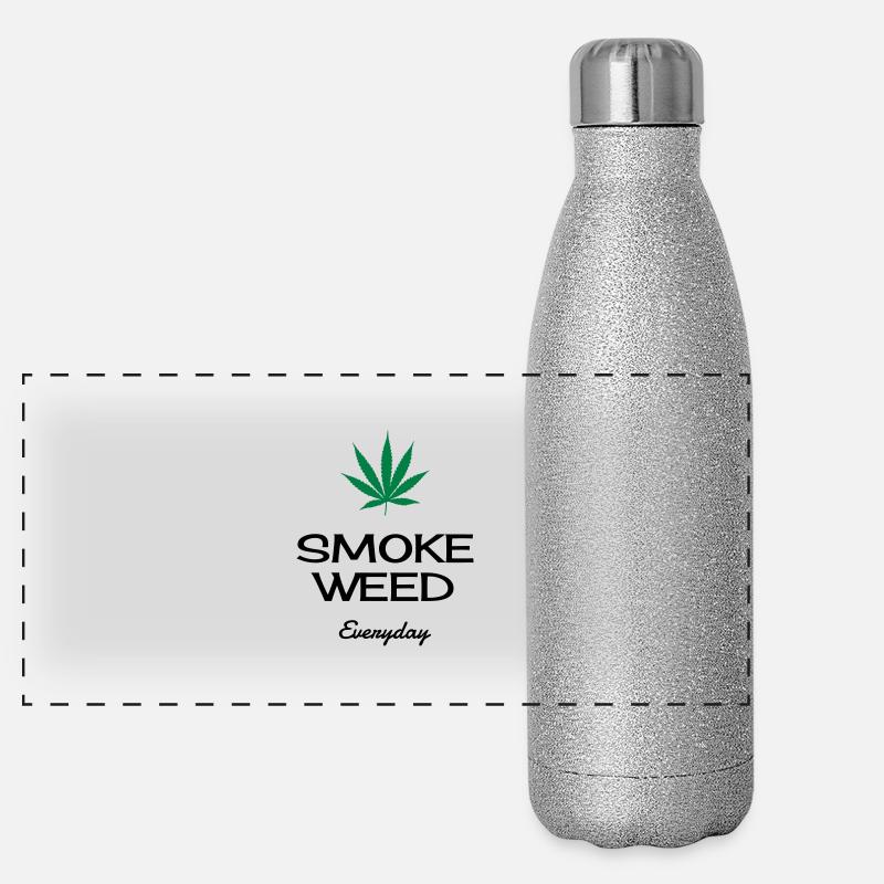 Cannabis - Reggae - Music - Weed - Marijuana - Fun Panoramic Glitter Thermal Bottle 500 ml