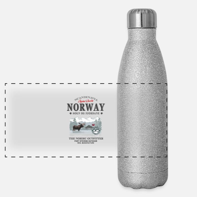 Norway Moose Panorama Glitzer Isolierflasche 500 ml