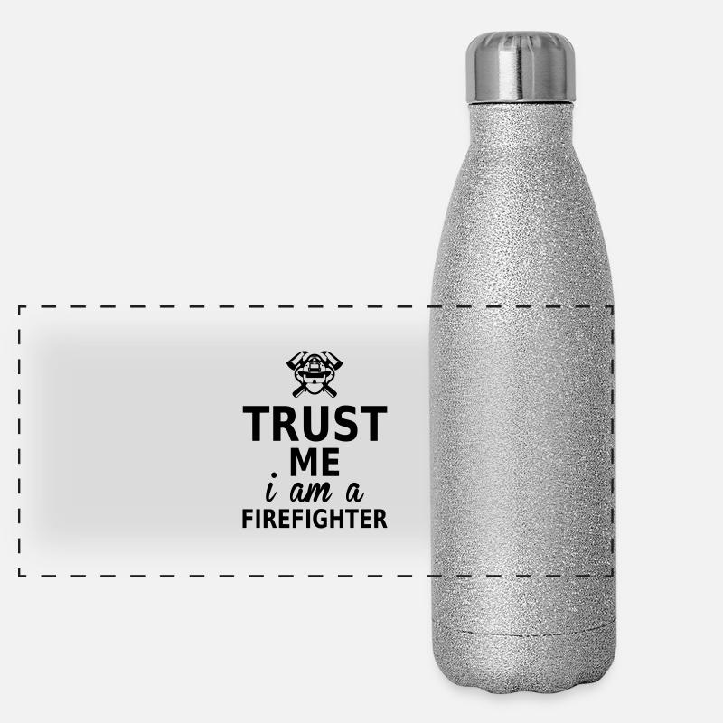 trust me i am a firefighter Panorama Glitzer Isolierflasche 500 ml