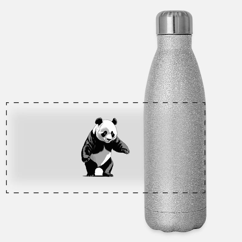 Panda - Cute Animal Design Panorama Glitzer Isolierflasche 500 ml