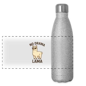 Drama Lama - Panorama Glitzer Isolierflasche 500 ml - Silber Glitzer - Vorne