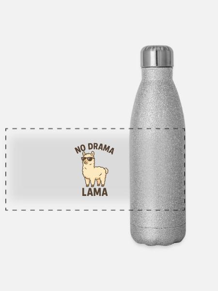Drama Lama - Panorama Glitzer Isolierflasche 500 ml - Silber Glitzer - Vorne
