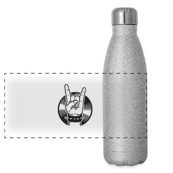 métal musique Rock metalleux hardcore - Gourde isotherme panoramique pailletée 500 ml - paillettes argentées - Devant