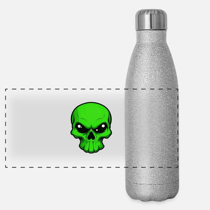 Alien Skull Panorama Glitzer Isolierflasche 500 ml