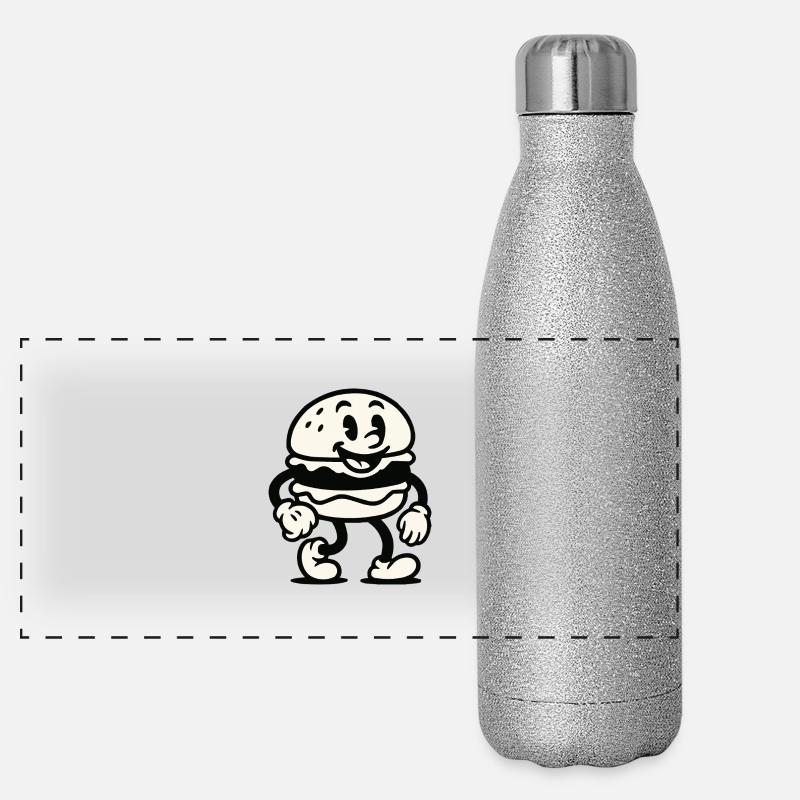 Burger Bande dessinée Gourde isotherme panoramique pailletée 500 ml