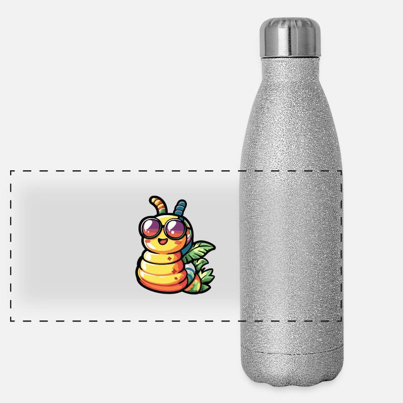 Worm Comic Holiday Gourde isotherme panoramique pailletée 500 ml