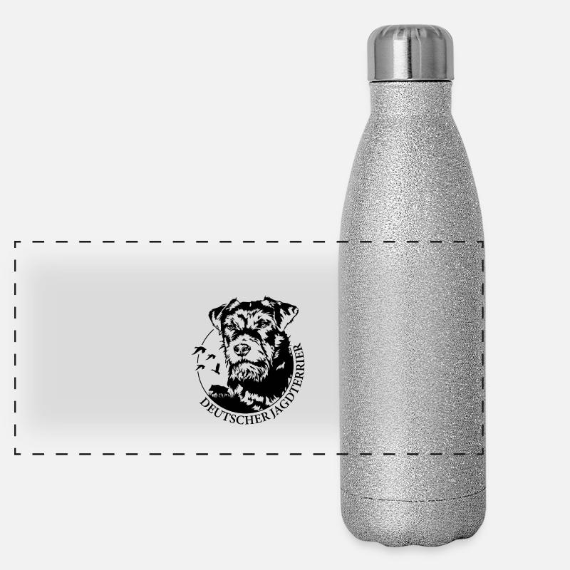 Deutscher Jagdterrier Jagdhunde Hunde Wilsigns Panorama Glitzer Isolierflasche 500 ml