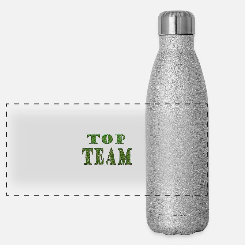 Texture du motif vert Team Green Gourde isotherme panoramique pailletée 500 ml