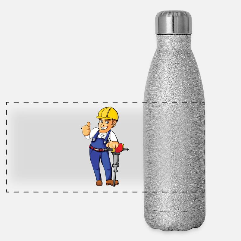 travailleur de la construction travailleur de la construction strassenbau2 Gourde isotherme panoramique pailletée 500 ml