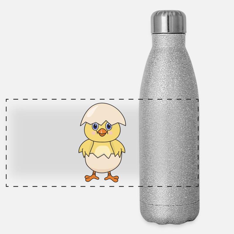 Chick chicken poultry Panoramic Glitter Thermal Bottle 500 ml