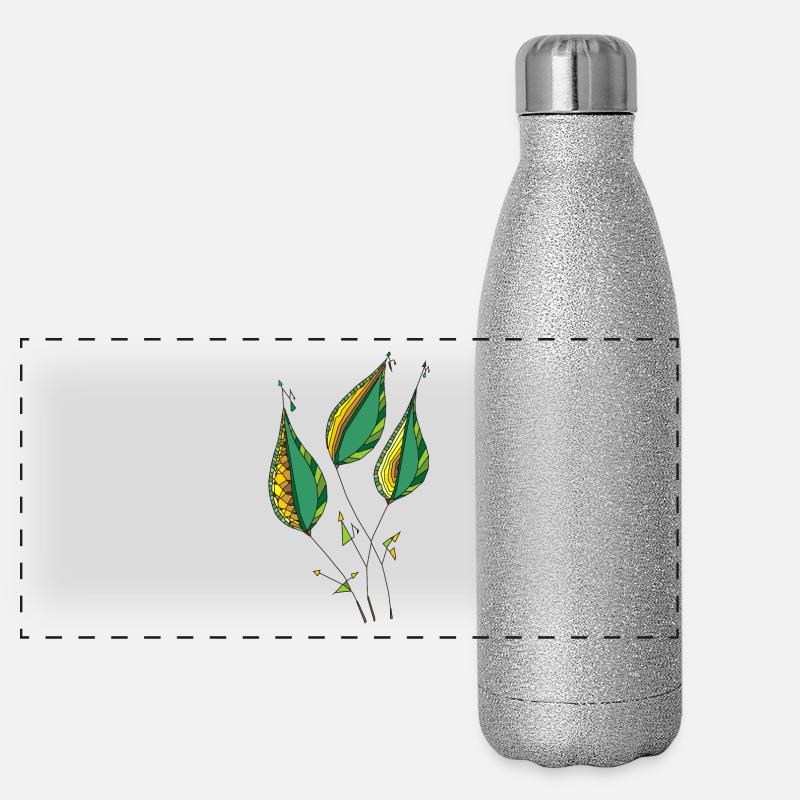 Dekorative Blätter Panorama Glitzer Isolierflasche 500 ml