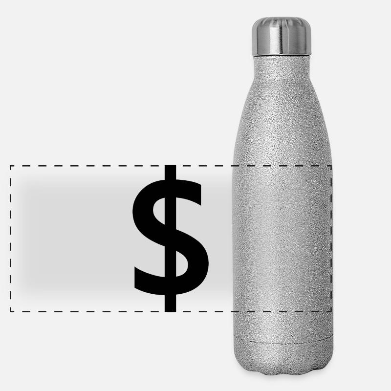 Dollarzeichen Panorama Glitzer Isolierflasche 500 ml