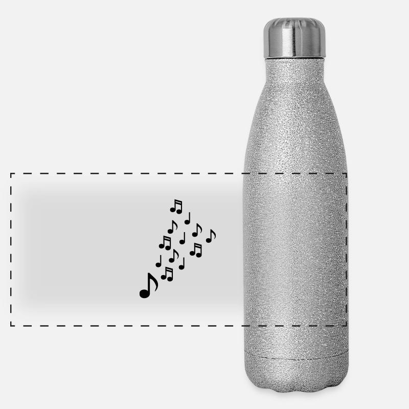 Noten - Musik Panorama Glitzer Isolierflasche 500 ml
