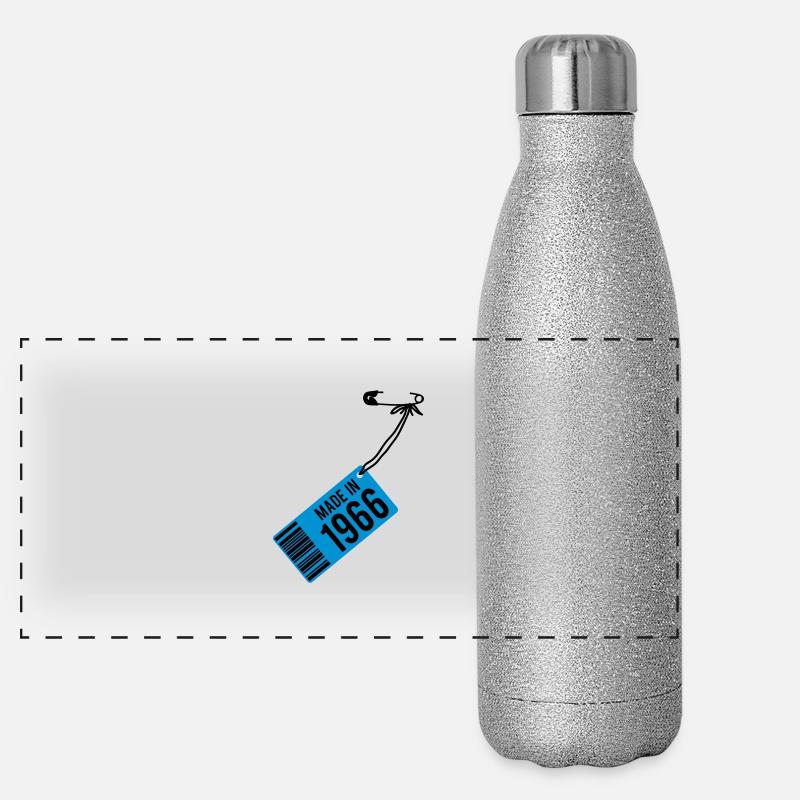 Geburtstag T-Shirt 1966 Panorama Glitzer Isolierflasche 500 ml