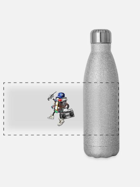 I Am The 80s - Panorama Glitzer Isolierflasche 500 ml - Silber Glitzer - Vorne