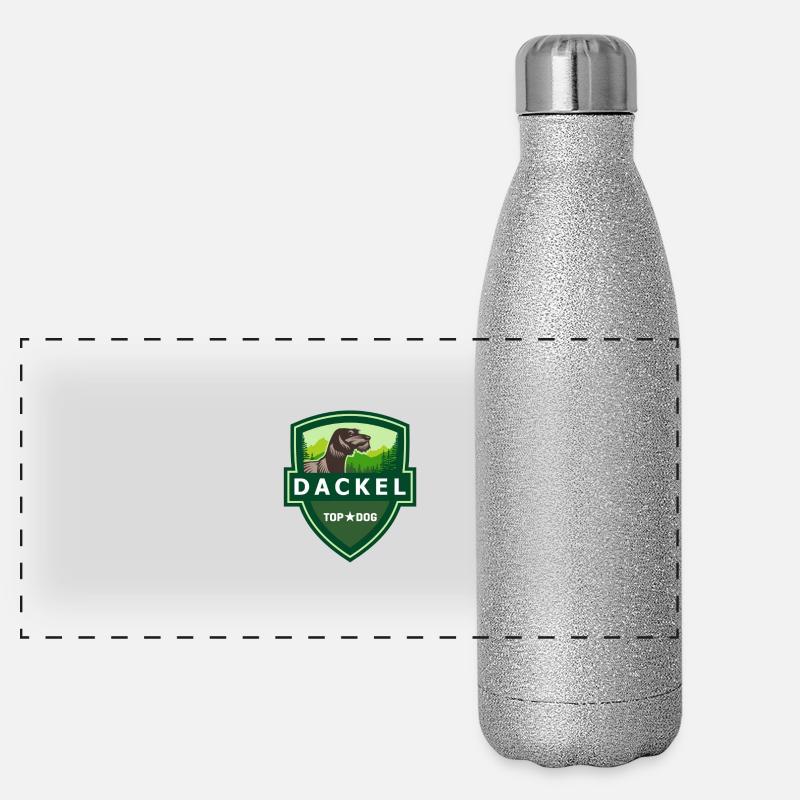 DACKEL Rauhaardackel ILOVETECKEL Panorama Glitzer Isolierflasche 500 ml