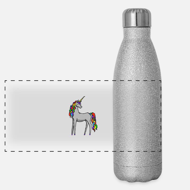 Licorne Gourde isotherme panoramique pailletée 500 ml