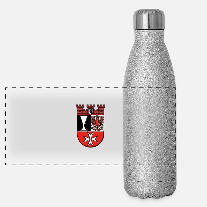 Berlin Bezirk Neukölln Wappen Panorama Glitzer Isolierflasche 500 ml