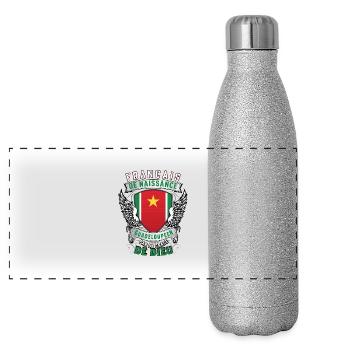 Guadeloupéen Grâce de Dieu - Gourde isotherme panoramique pailletée 500 ml - paillettes argentées - Devant