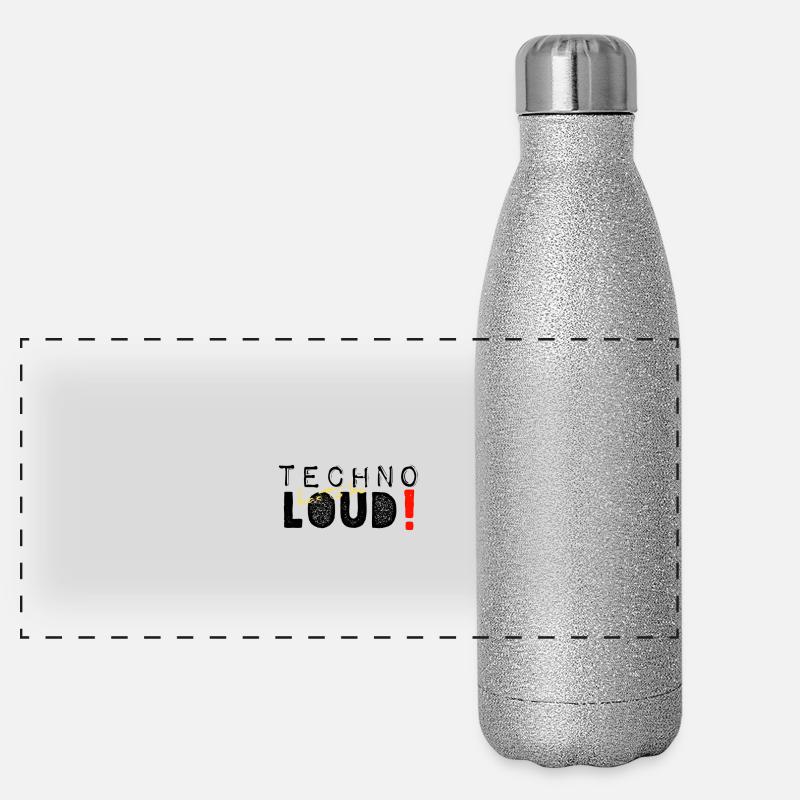 Techno has to be loud Panorama Glitzer Isolierflasche 500 ml
