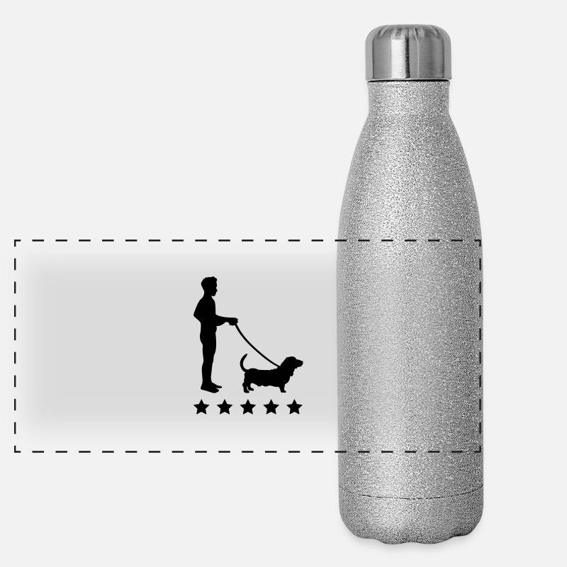 gassi_gehen_sterne_c1 Panorama Glitzer Isolierflasche 500 ml