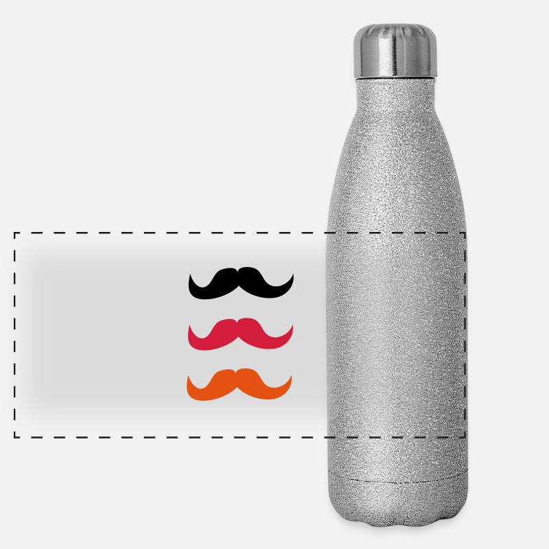 Schnurrbärte für Deutschland Panorama Glitzer Isolierflasche 500 ml