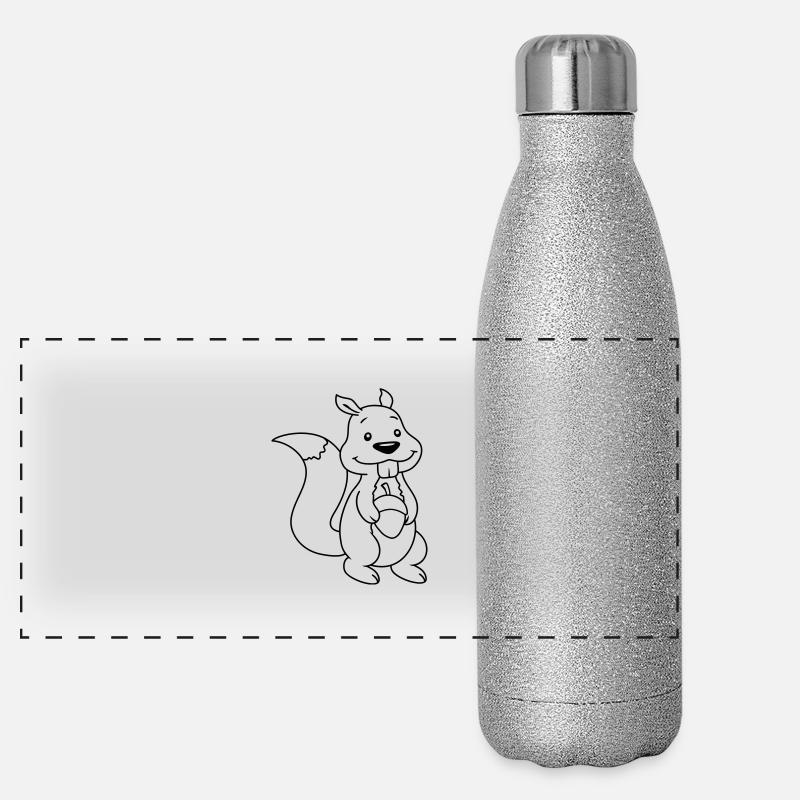 Nuss Comic Eichhörnchen Panorama Glitzer Isolierflasche 500 ml
