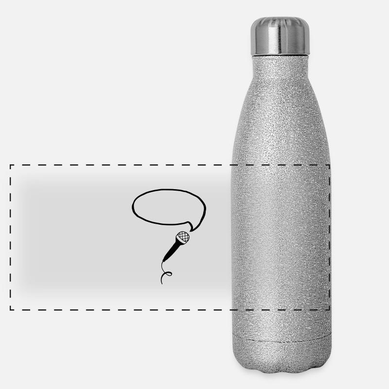 Microphone Bubble (Your Text) Panorama Glitzer Isolierflasche 500 ml