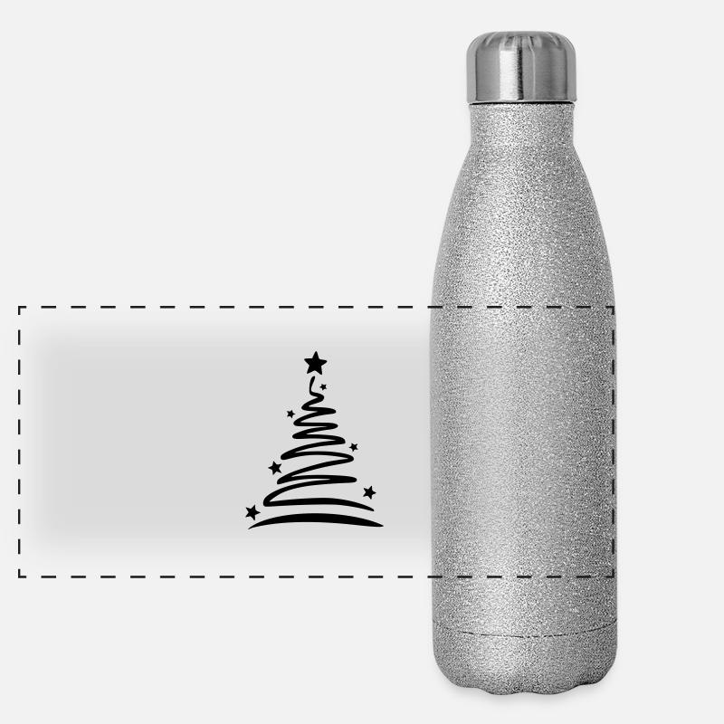 Weihnachtsbaum Panorama Glitzer Isolierflasche 500 ml
