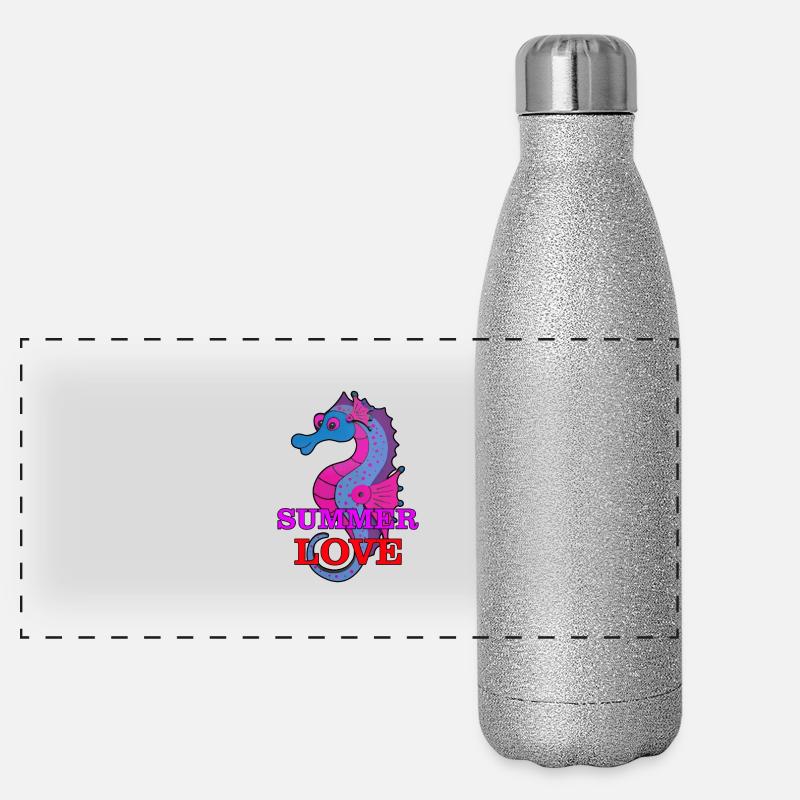 Seepferdchen Panorama Glitzer Isolierflasche 500 ml