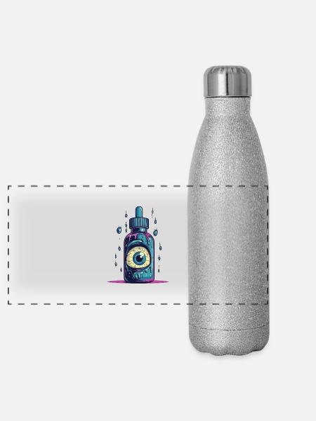 Essence de voyant - Gourde isotherme panoramique pailletée 500 ml - paillettes argentées - Devant