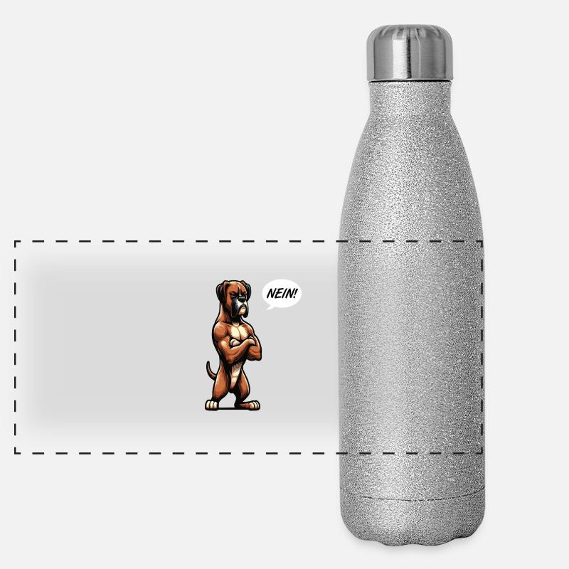 Nein Boxer Boxerhalter Boxerhund Boxerbesitzer Panorama Glitzer Isolierflasche 500 ml