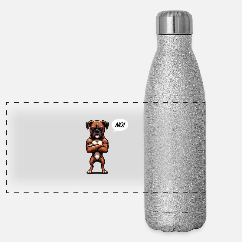 No Boxer Boxer Holder Boxer Dog Boxer Owner Panoramic Glitter Thermal Bottle 500 ml