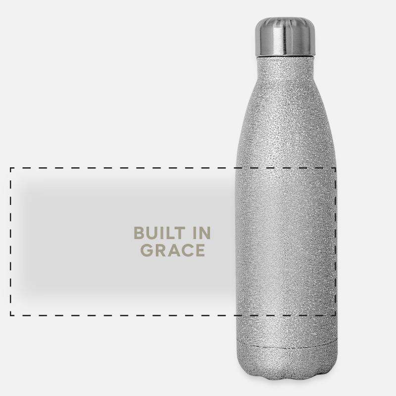 Built in Grace Typography Panorama Glitzer Isolierflasche 500 ml