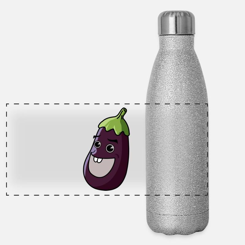 Aubergine Comic Panorama Glitzer Isolierflasche 500 ml