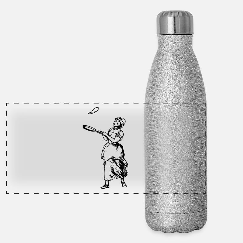 pfannkuch pancakes crepes breakfast fruehstueck21 Panorama Glitzer Isolierflasche 500 ml