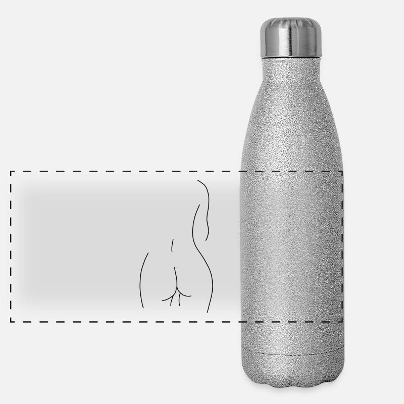 Frau Körper Panorama Glitzer Isolierflasche 500 ml