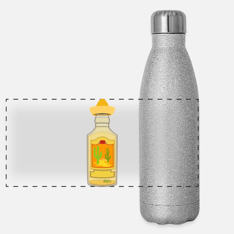 Tequila Bouteille Mexique Gourde isotherme panoramique pailletée 500 ml