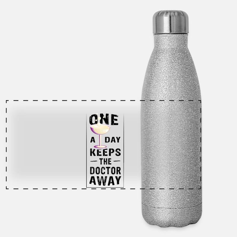 ONE DRINK a day keeps the doctor away Panorama Glitzer Isolierflasche 500 ml