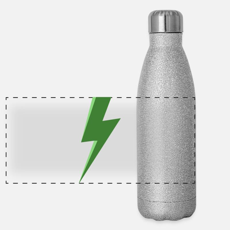 Green Lightning Panoramic Glitter Thermal Bottle 500 ml