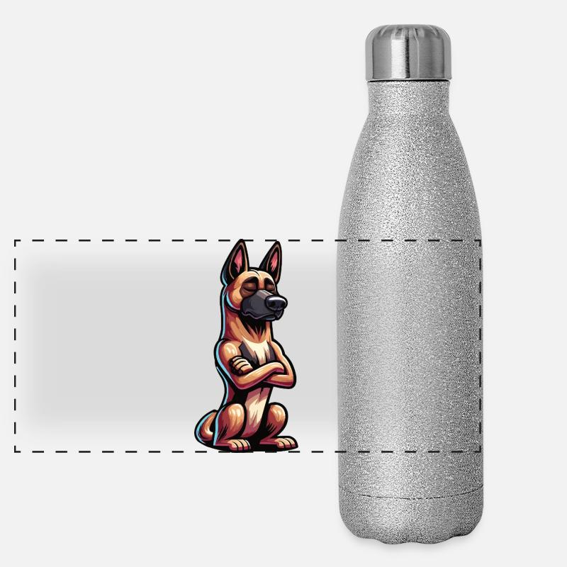 Malinois Belgischer Schäferhund Malinoisbesitzer Panorama Glitzer Isolierflasche 500 ml