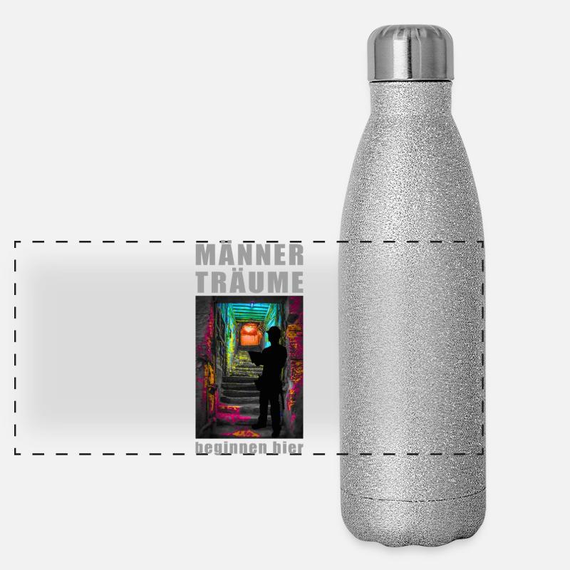 Männertraum Keller Panorama Glitzer Isolierflasche 500 ml