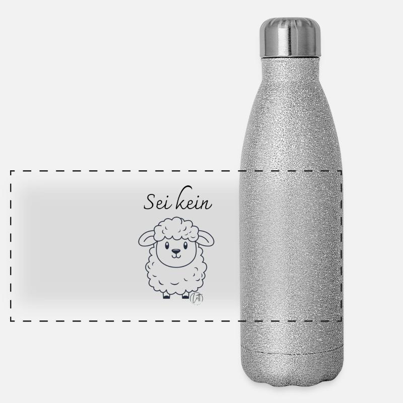 Sei kein Schaf - lustiges Design Panorama Glitzer Isolierflasche 500 ml