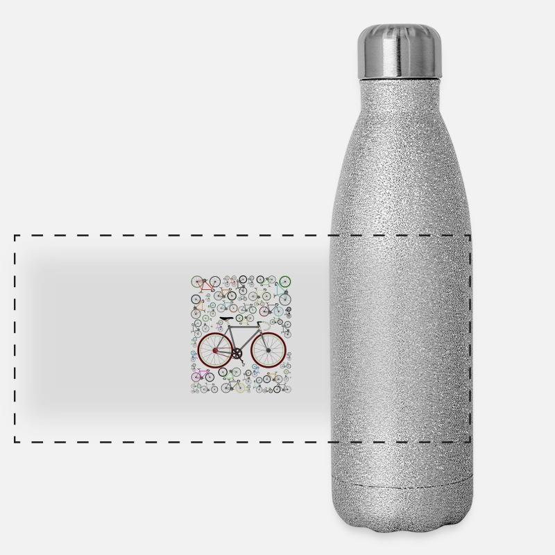 Liebe Fixie Rennrad Panorama Glitzer Isolierflasche 500 ml